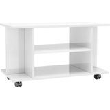 VidaXL TV-meubel met Wieltjes 80x40x40 cm Spaanplaat Hoogglans Wit