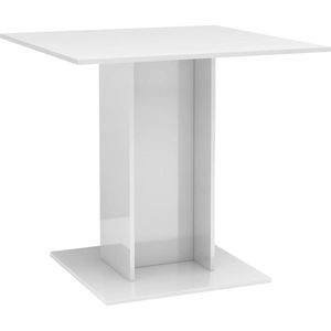 VidaXL Eettafel 80x80x75 cm Hoogglans Wit - Spaanplaat