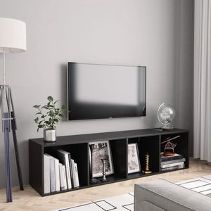 vidaXL-Boekenkast/tv-meubel-143x30x36-cm-zwart