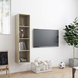 VidaXL Boekenkast/TV-meubel 143x30x36 cm - Sonoma Eikenkleurig