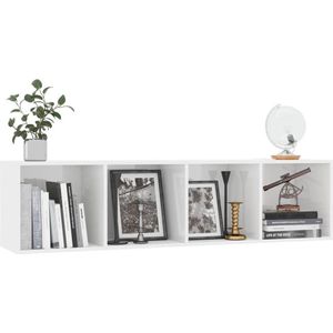 VidaXL Boekenkast/TV-meubel 143x30x36 cm Hoogglans Wit