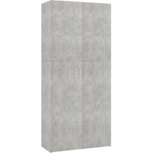 VidaXL Schoenenkast 80x35,5x180 cm - Bewerkt Hout - Betongrijs