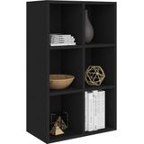 VidaXL Boekenkast/Dressoir 66x30x97,8 cm - Bewerkt Hout Zwart