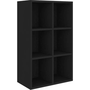 VidaXL Boekenkast/Dressoir 66x30x97,8 cm - Bewerkt Hout Zwart