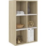 vidaXL Boekenkast/dressoir 66x30x98 cm bewerkt hout wit sonoma eiken