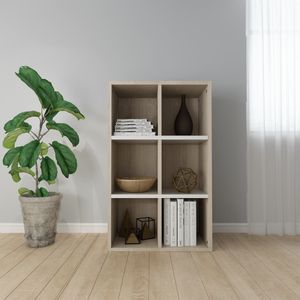 vidaXL Boekenkast/dressoir 66x30x98 cm bewerkt hout wit sonoma eiken