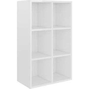 VidaXL Boekenkast/Dressoir 66x30x97,8 cm - Bewerkt Hout Hoogglans Wit