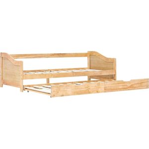 vidaXL - Bedbankframe - uittrekbaar - grenenhout - 90x200 - cm
