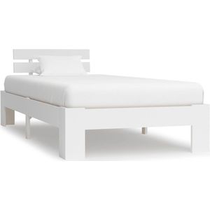 VidaXL Bedframe Massief Grenenhout Wit 90x200 cm