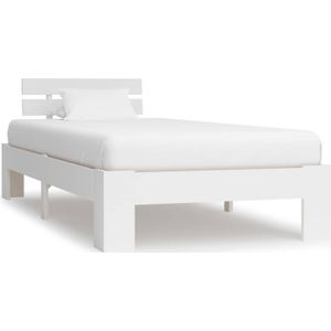 VidaXL Bedframe Massief Grenenhout Wit 100x200 cm