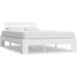 vidaXL - Bedframe - Wit - Massief Grenenhout - Eenvoudig te Monteren
