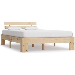 vidaXL - Bedframe - Naturel - Massief Grenenhout