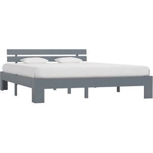 vidaXL-Bedframe-massief-grenenhout-grijs-160x200-cm