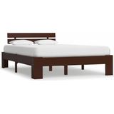 vidaXL-Bedframe-massief-grenenhout-donkerbruin-140x200-cm