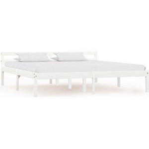 vidaXL-Bedframe-massief-grenenhout-wit-180x200-cm