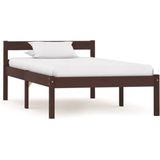 vidaXL-Bedframe-massief-grenenhout-donkerbruin-90x200-cm