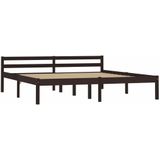 vidaXL-Bedframe-massief-grenenhout-donkerbruin-160x200-cm