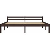 vidaXL-Bedframe-massief-grenenhout-donkerbruin-160x200-cm