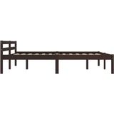 vidaXL-Bedframe-massief-grenenhout-donkerbruin-160x200-cm