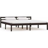 vidaXL-Bedframe-massief-grenenhout-donkerbruin-160x200-cm