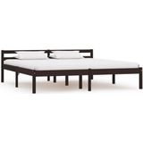 VidaXL Bedframe Massief Grenenhout Donkerbruin 180x200 cm