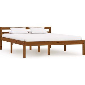 vidaXL - Bedframe - massief - grenenhout - honingbruin - 140x200 - cm