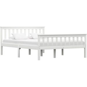 vidaXL-Bedframe-massief-grenenhout-wit-140x200-cm