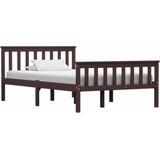 VidaXL Bedframe Massief Grenenhout Donkerbruin 120x200 cm