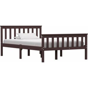 VidaXL Bedframe Massief Grenenhout Donkerbruin 120x200 cm