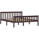 vidaXL-Bedframe-massief-grenenhout-donkerbruin-160x200-cm