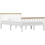 VidaXL Bedframe Massief Grenenhout Wit 120x200 cm