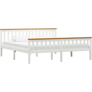 VidaXL Bedframe Massief Grenenhout Wit 180x200 cm