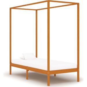 vidaXL - Hemelbedframe - Honingbruin - Massief Grenenhout
