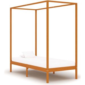 vidaXL - Hemelbedframe - massief - grenenhout - honingbruin - 90x200 - cm