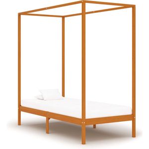 VidaXL Hemelbedframe Massief Grenenhout Honingbruin 100x200 cm