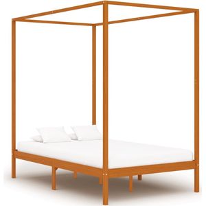 VidaXL Hemelbedframe Massief Grenenhout Honingbruin 120x200 cm