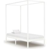 VidaXL Hemelbedframe Massief Grenenhout Wit 100x200 cm