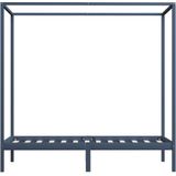 VidaXL Hemelbedframe Massief Grenenhout Grijs 100x200 cm