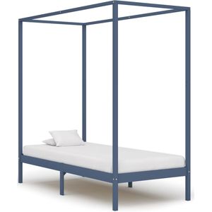 vidaXL Hemelbedframe massief grenenhout grijs 100x200 cm