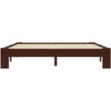 vidaXL-Bedframe-massief-grenenhout-donkerbruin-180x200-cm