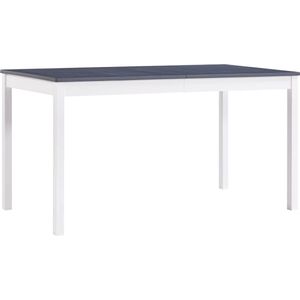 vidaXL-Eettafel-140x70x73-cm-grenenhout-wit-en-grijs