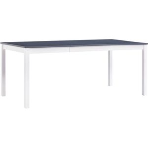 VidaXL-Eettafel-180x90x73-cm-grenenhout-wit-en-grijs