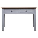 VidaXL Wandtafel Panama Range 110x40x72 cm Massief Grenenhout Grijs