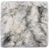 Stoelkussens - Gemêleerd Donkergrijs - Echt Schapenvacht - 2 Stuks