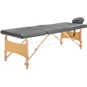 vidaXL Massagetafel - Antraciet - Houten Frame - 4 Zones