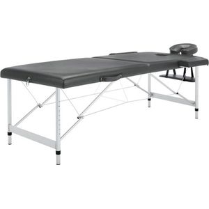 vidaXL Massagetafel - Antraciet - Aluminium Frame - 2 Zones