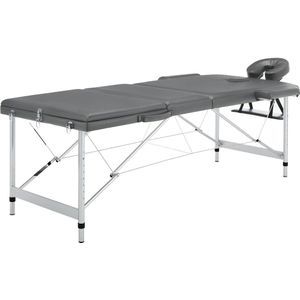 vidaXL Massagetafel - Antraciet - Aluminium Frame - Inklapbaar