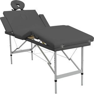 Massagetafel - Antraciet - Kunstlederen Bekleding - Aluminium Frame