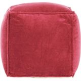 VidaXL Poef 40x40x40 cm Katoenfluweel Rood