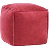 VidaXL Poef 40x40x40 cm Katoenfluweel Rood